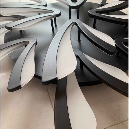 Plafon LED SŁONECZNIK z pilotem Czarny 110cm 144W P222